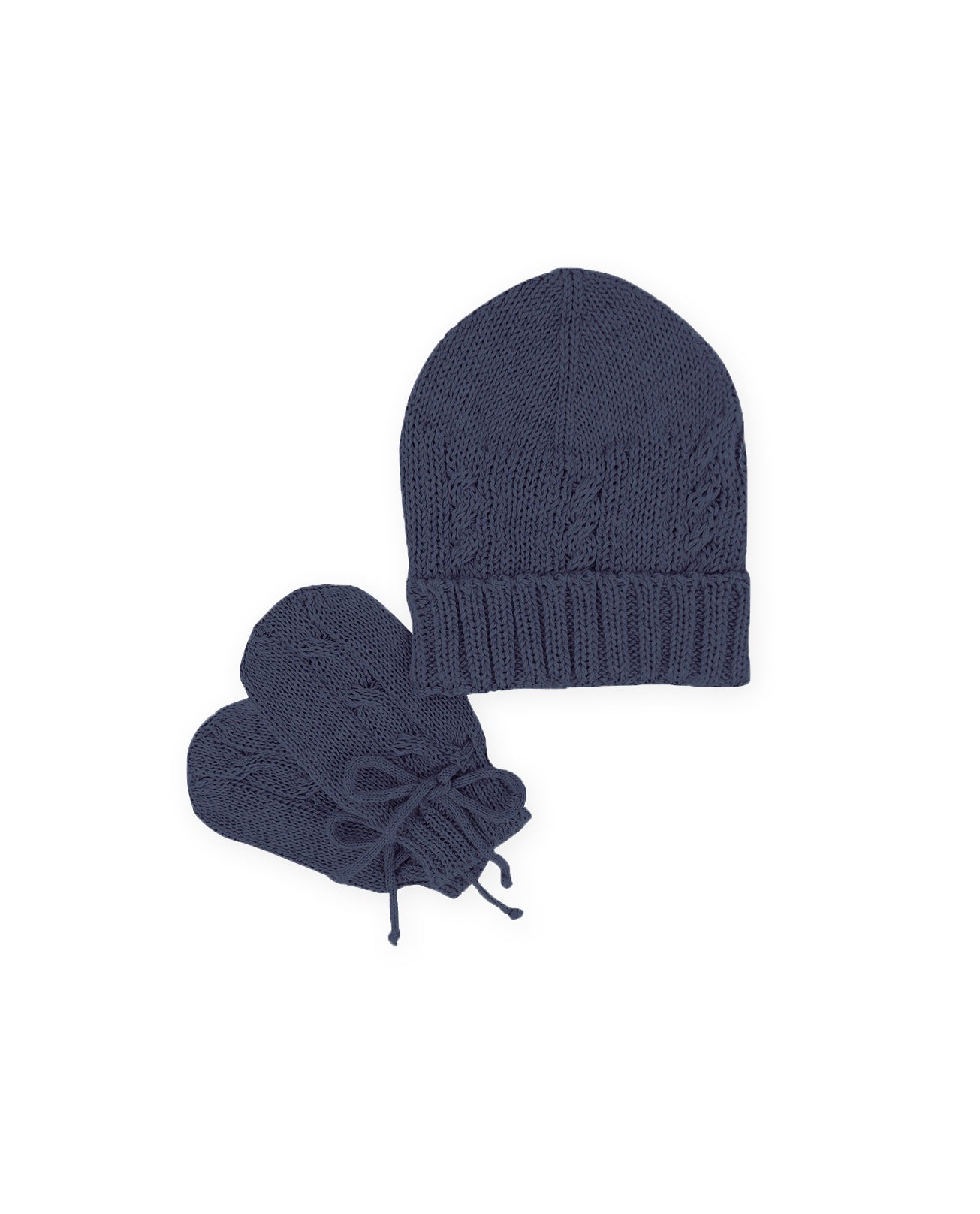 Kit Gorro e Luvas Trança Indigo Blue