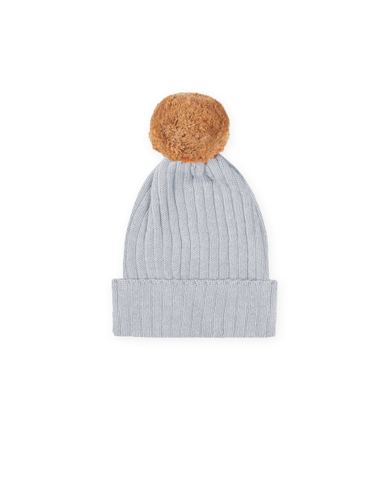 Gorro Pompom Canelado Azul