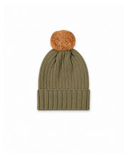 Gorro Pompom Canelado - Olive