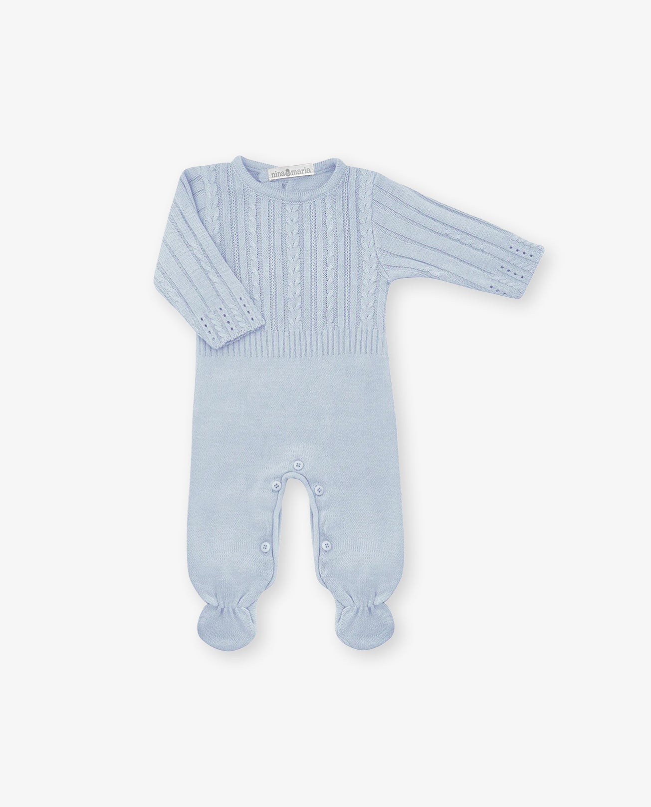 Saída de Maternidade Braid Azul - Nina & Maria Baby Store