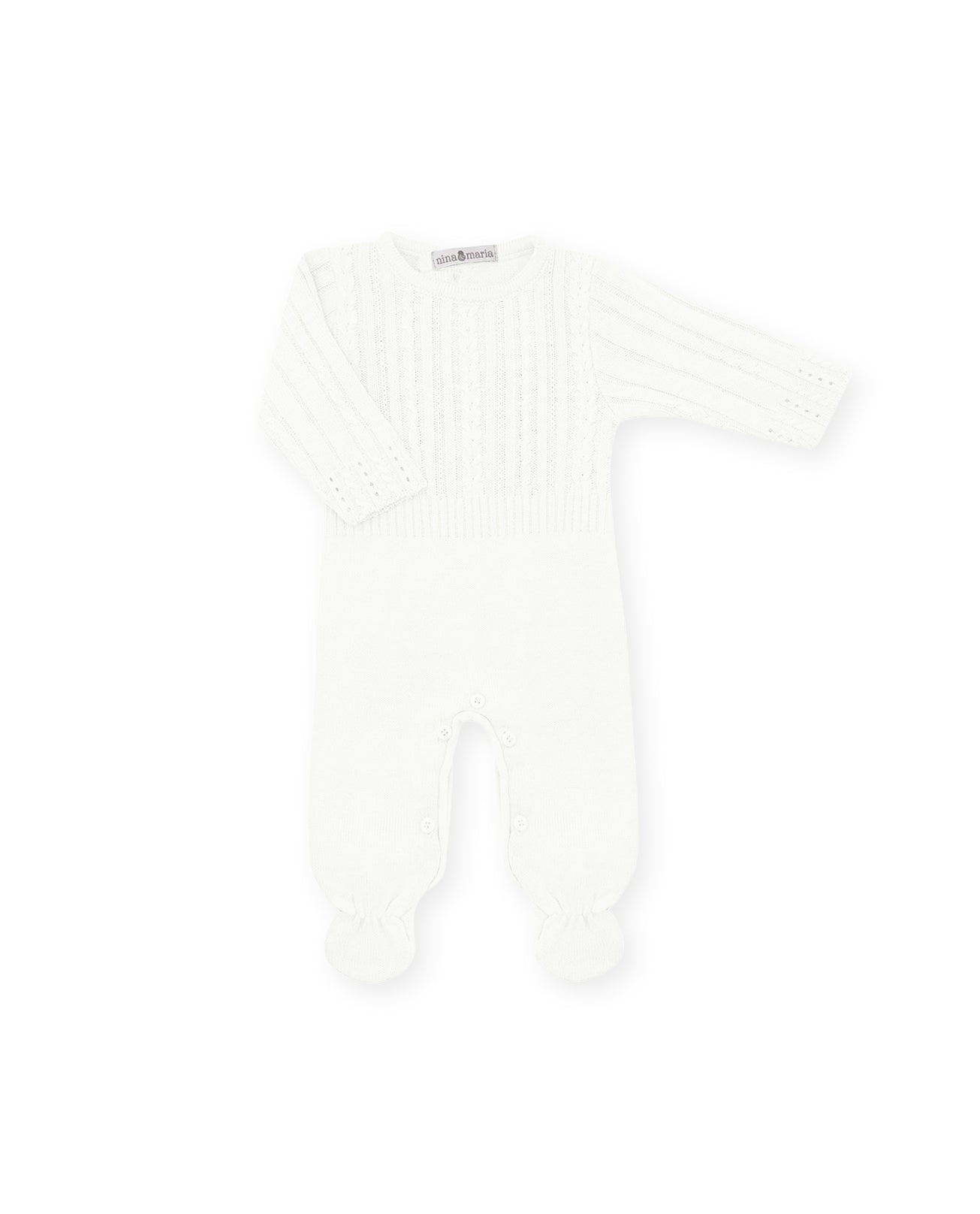Macacão Braid Branco - Nina & Maria Baby Store