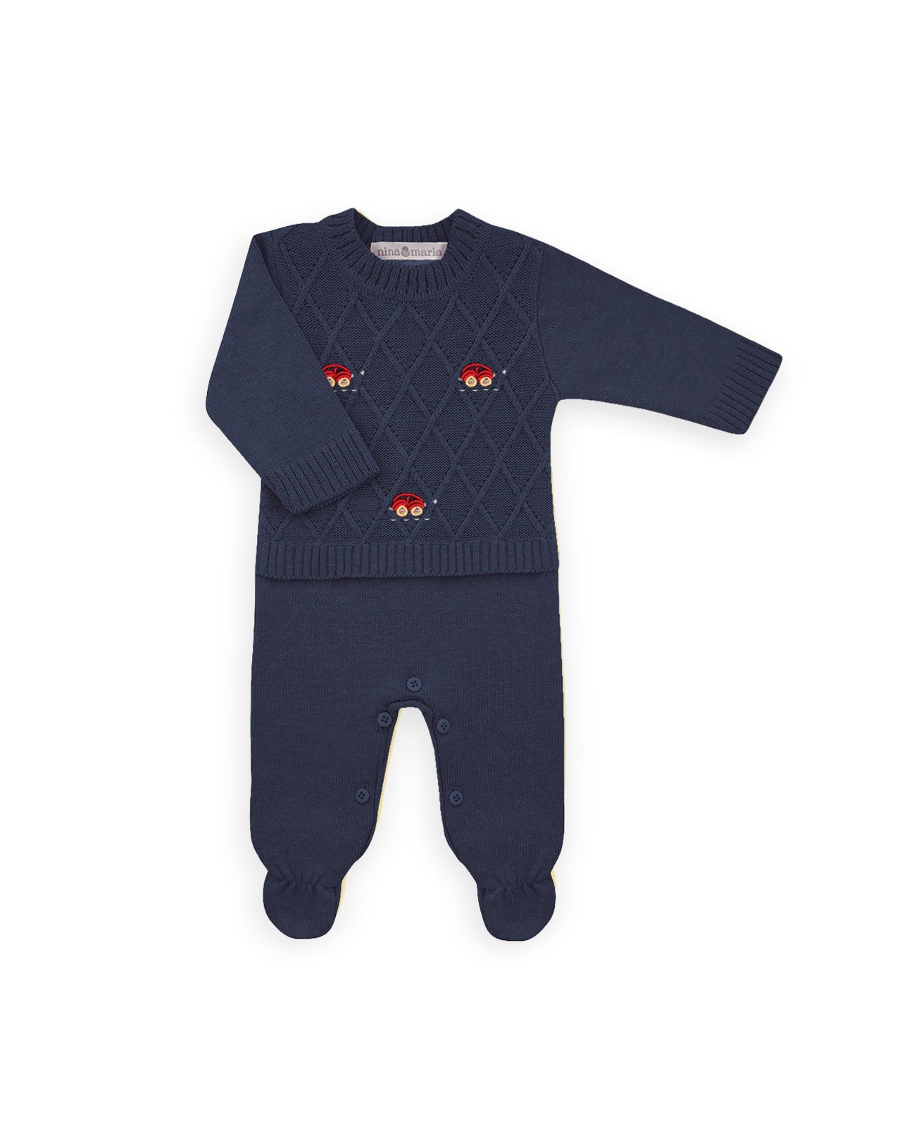 Macacão Carrinho Azul-Marinho - Nina & Maria Baby Store