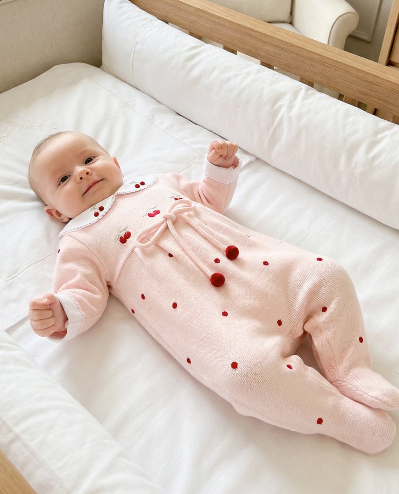 Macacão Cereja Rosa - Nina & Maria Baby Store