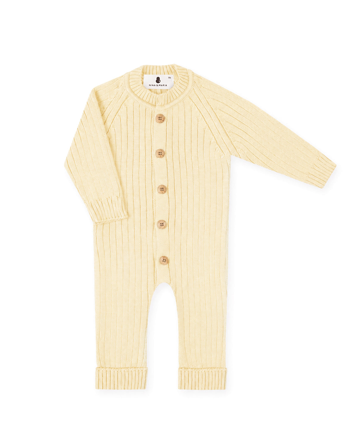 Macacão Magnético Canelado Amarelo Pólen - Nina & Maria Baby Store