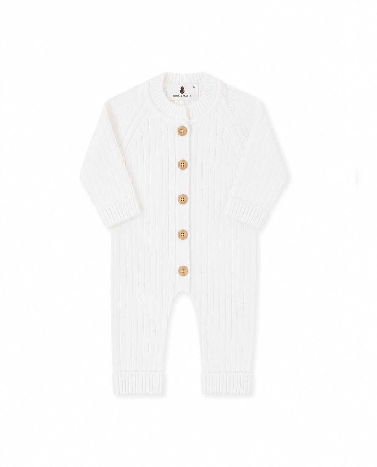 Macacão Magnético Canelado - Branco - Nina & Maria Baby Store