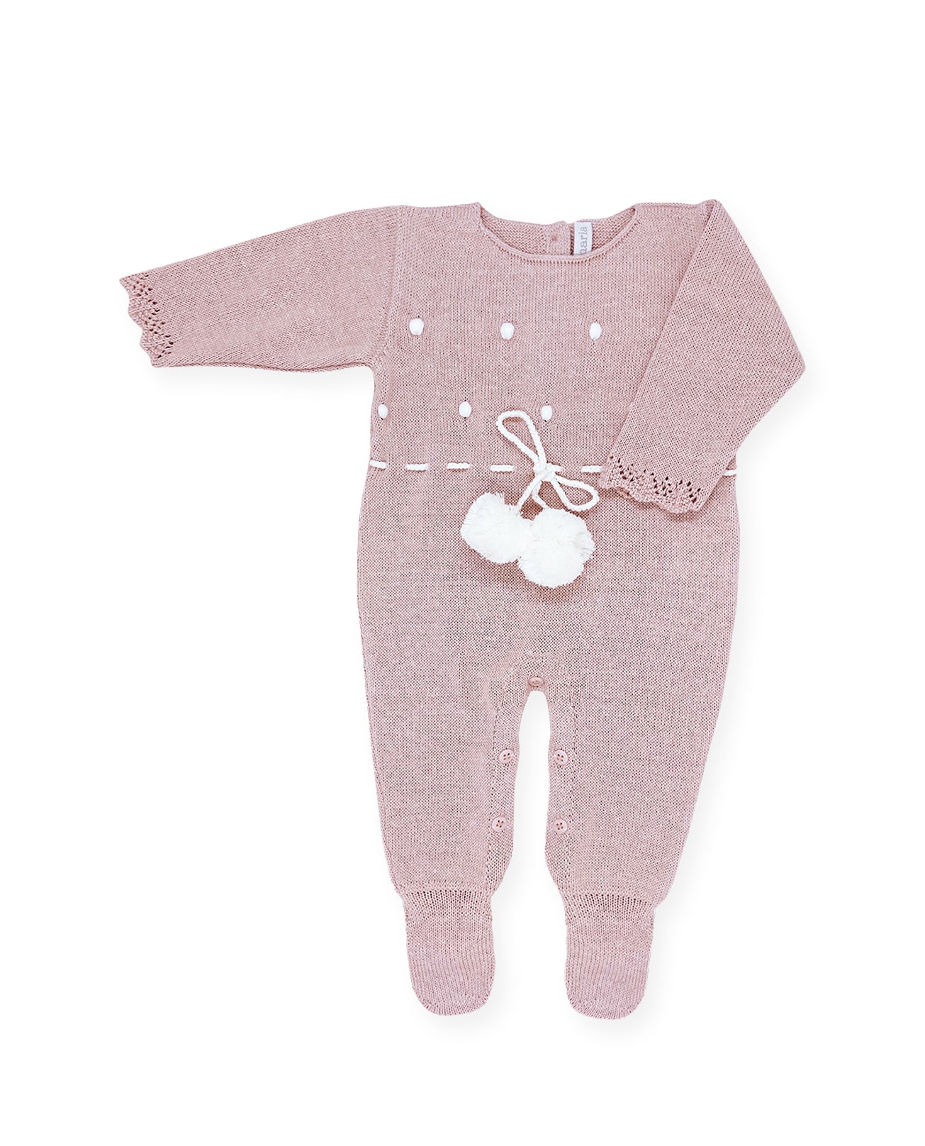 Macacão Pompom Rosa Chá - Nina & Maria Baby Store