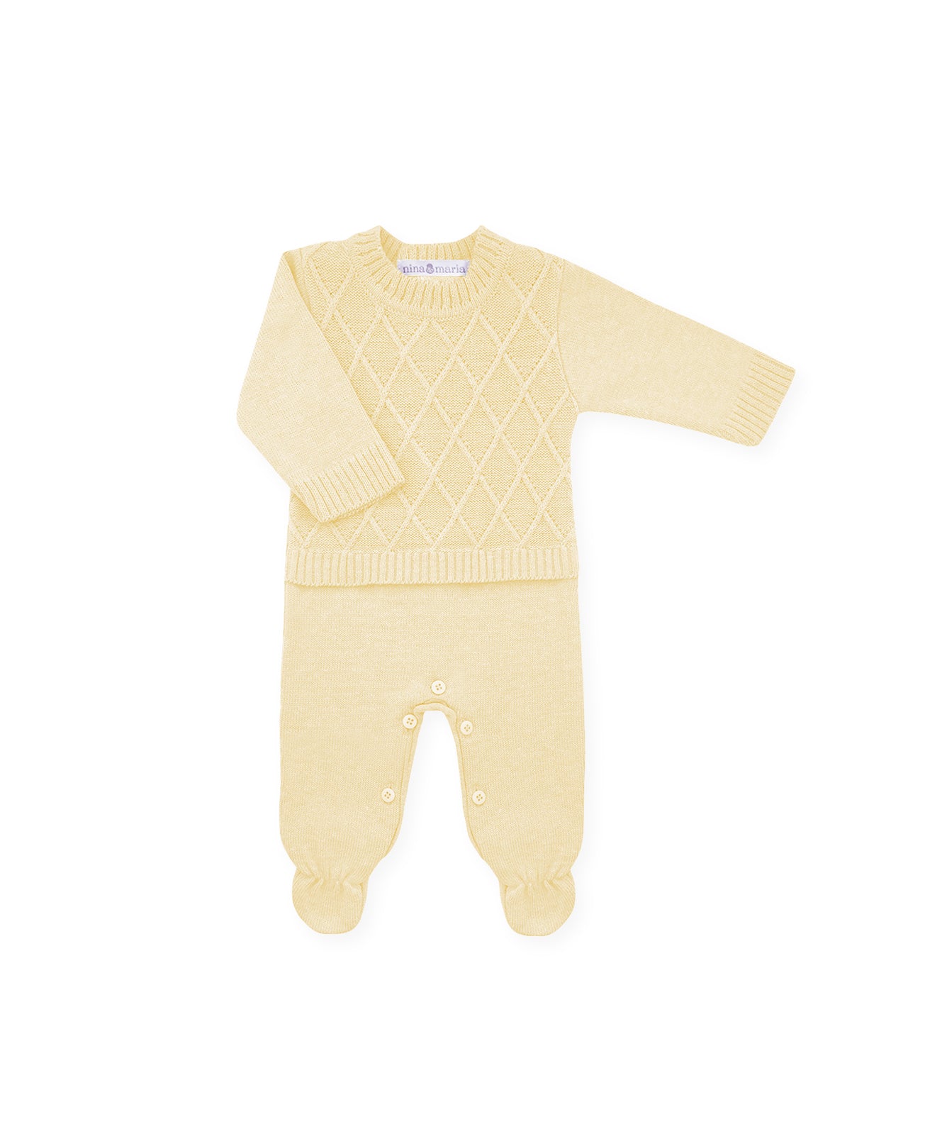 Saída de Maternidade Wire Amarela - Nina & Maria Baby Store