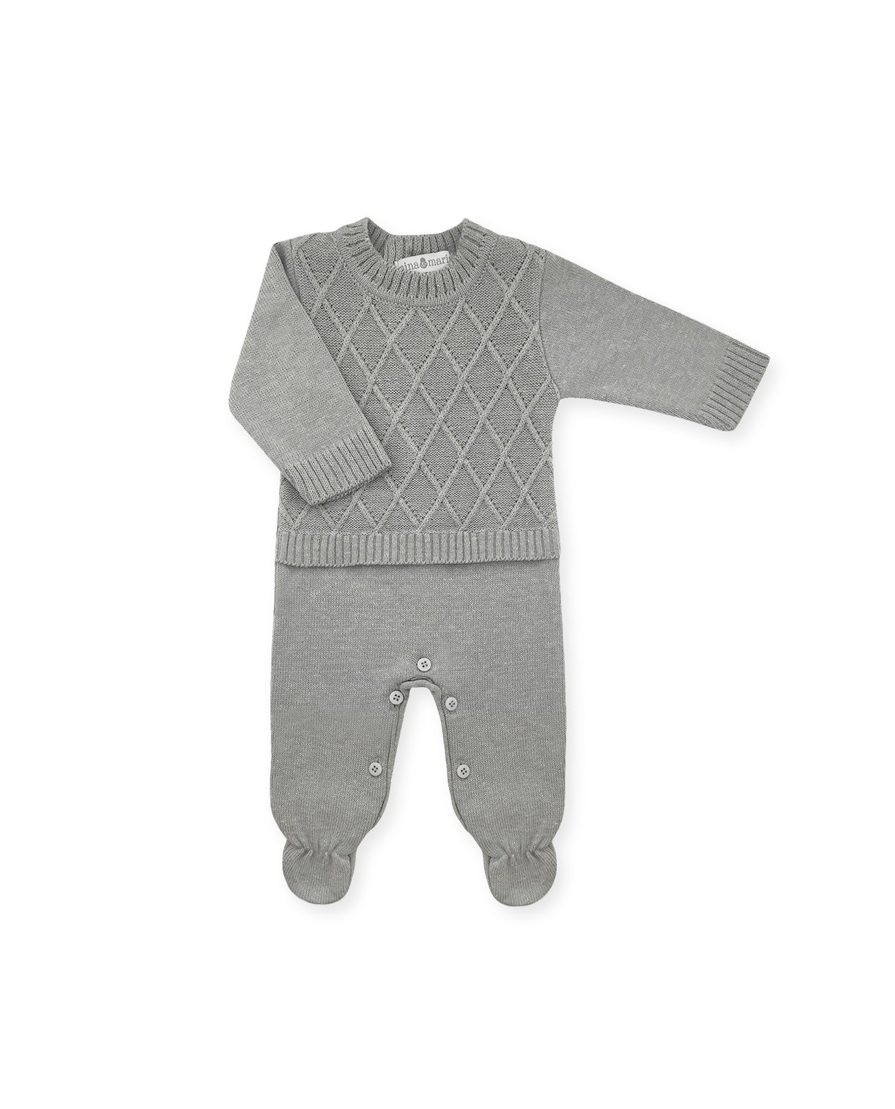 Saída de Maternidade Wire Cinza - Nina & Maria Baby Store