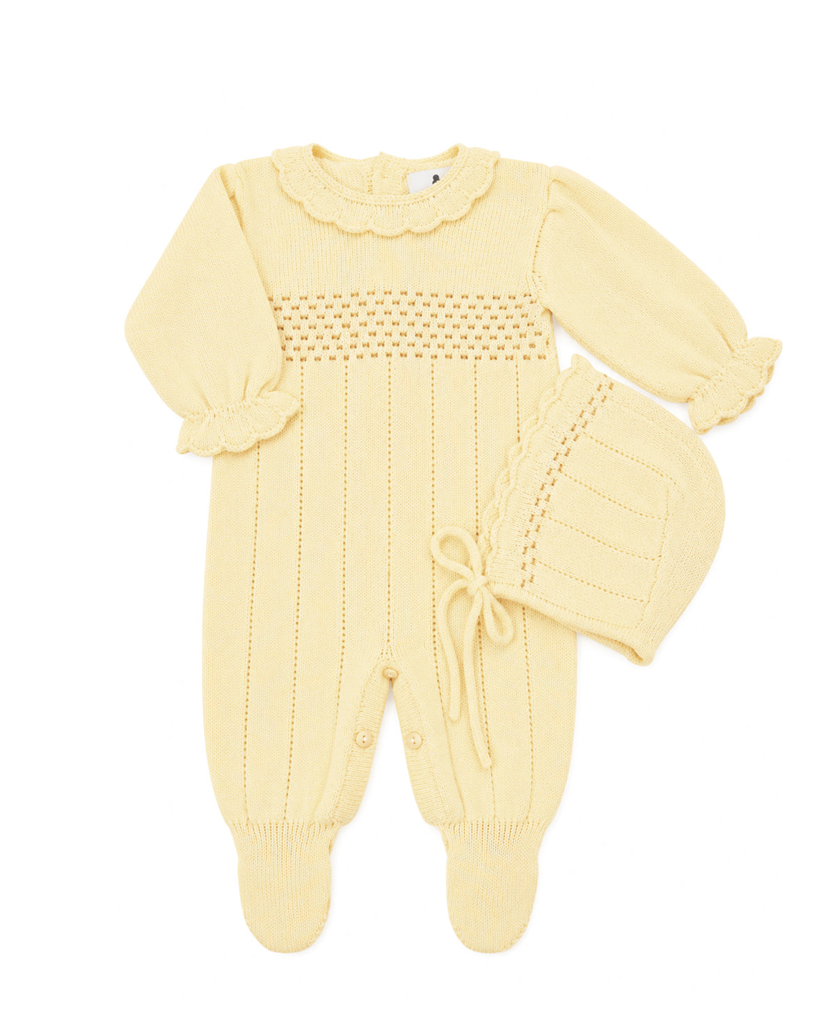 Macacão com Gorrinho Petit Girl Amarelo - Nina & Maria Baby Store