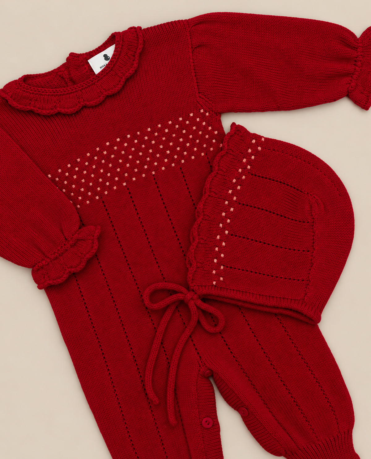 Macacão com Gorrinho Petit Girl Vermelho - Nina & Maria Baby Store