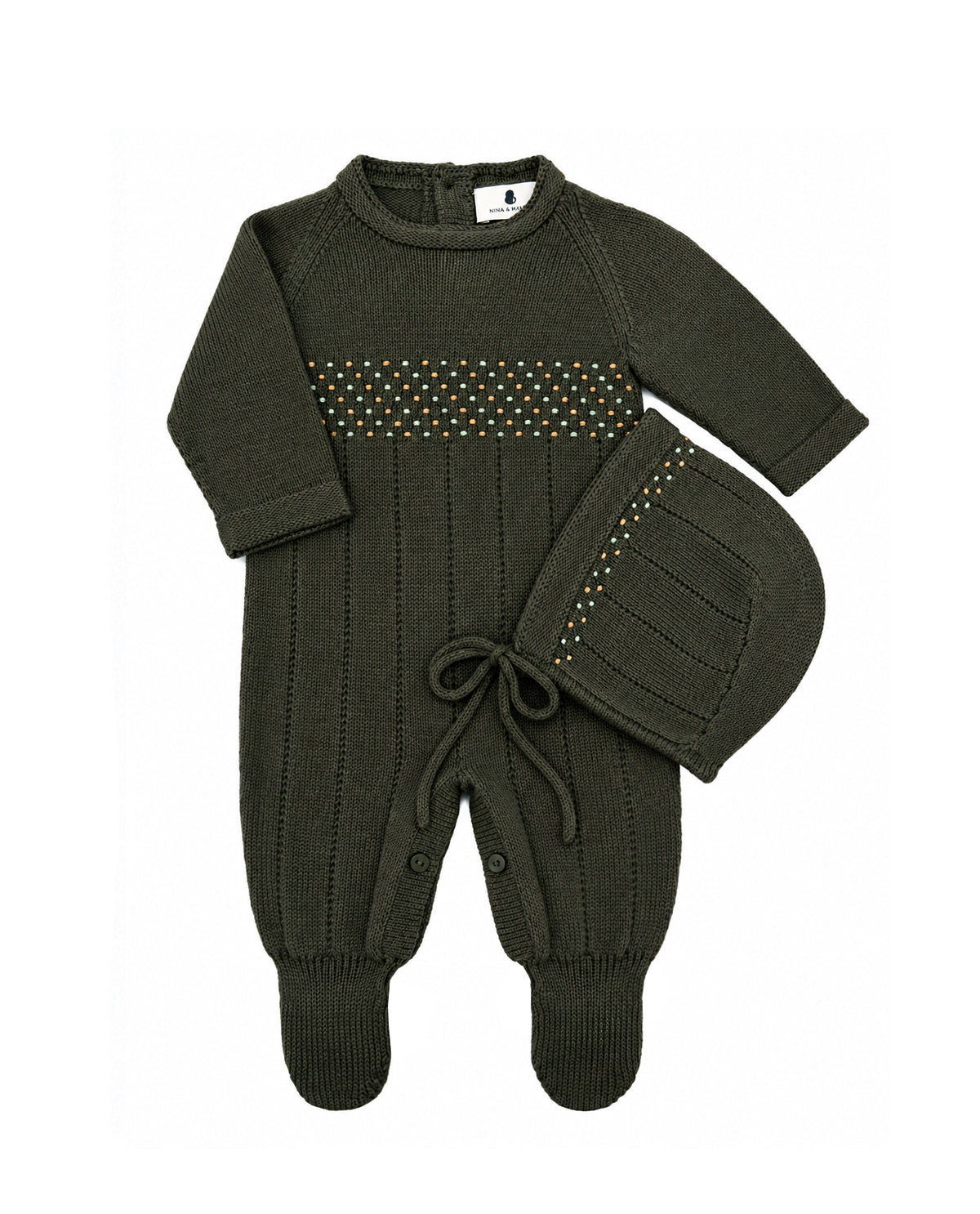 Macacão com Gorrinho Petit Boy Verde Musgo - Nina & Maria Baby Store