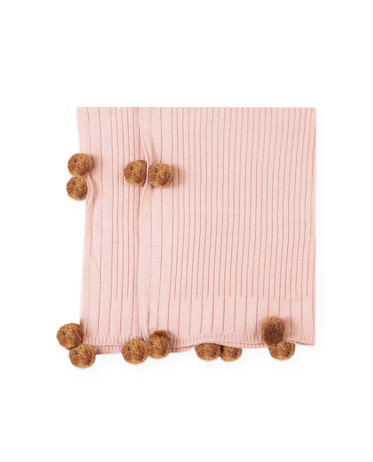 Manta Canelada Pompom Rosa Pétala