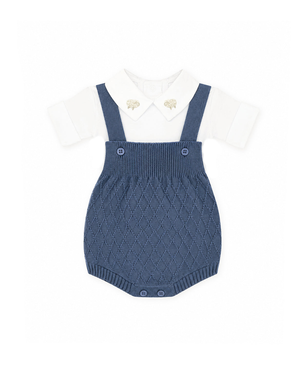Romper Losango - Azulão - Nina & Maria Baby Store