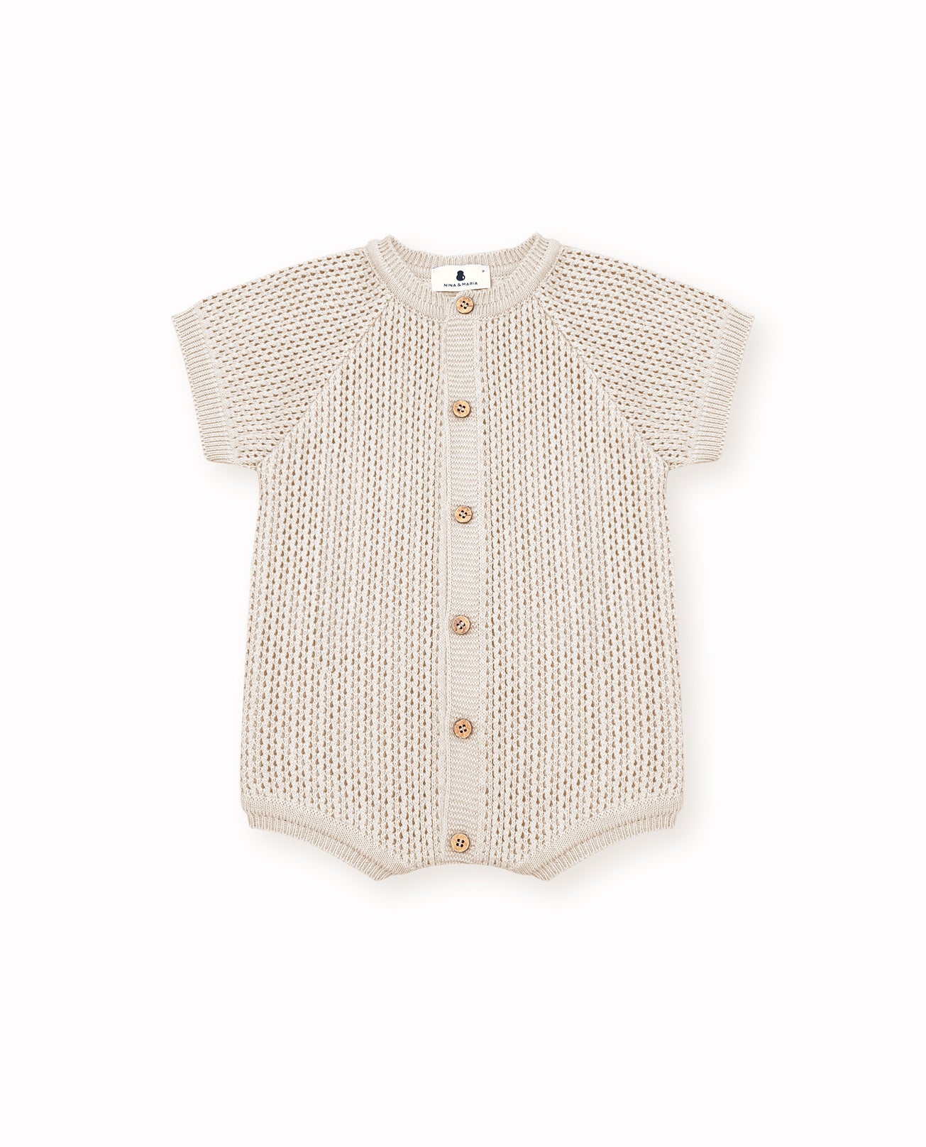 Romper Pescador Cru (magnético) - Nina & Maria Baby Store