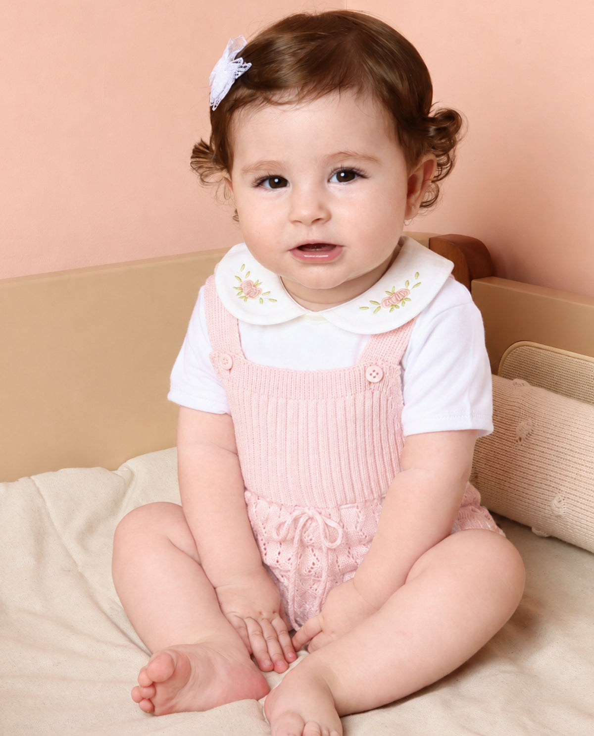 Romper Renda - Rosa - Nina & Maria Baby Store