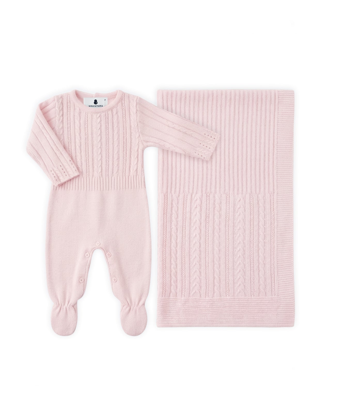 Saída de Maternidade Braid - Rosa - Nina & Maria Baby Store