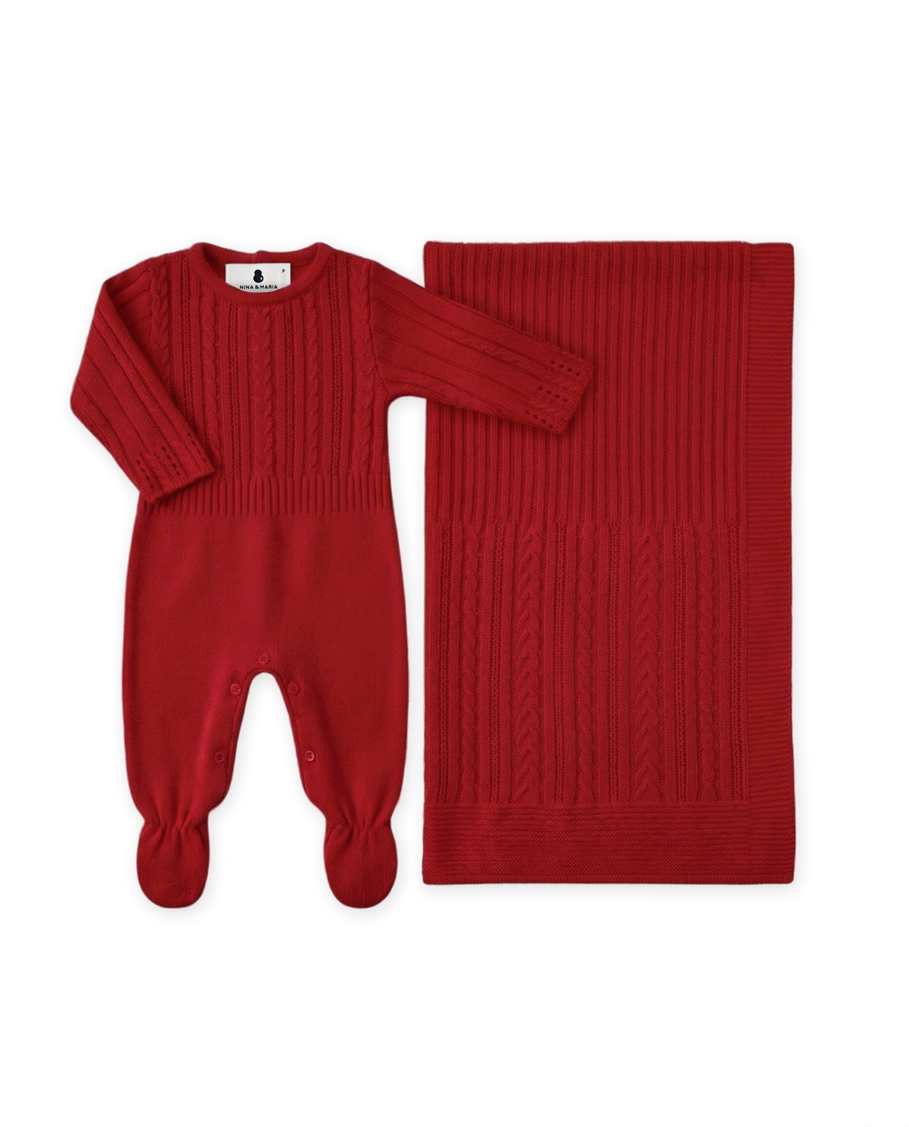 Saída de Maternidade Braid - Vermelha - Nina & Maria Baby Store