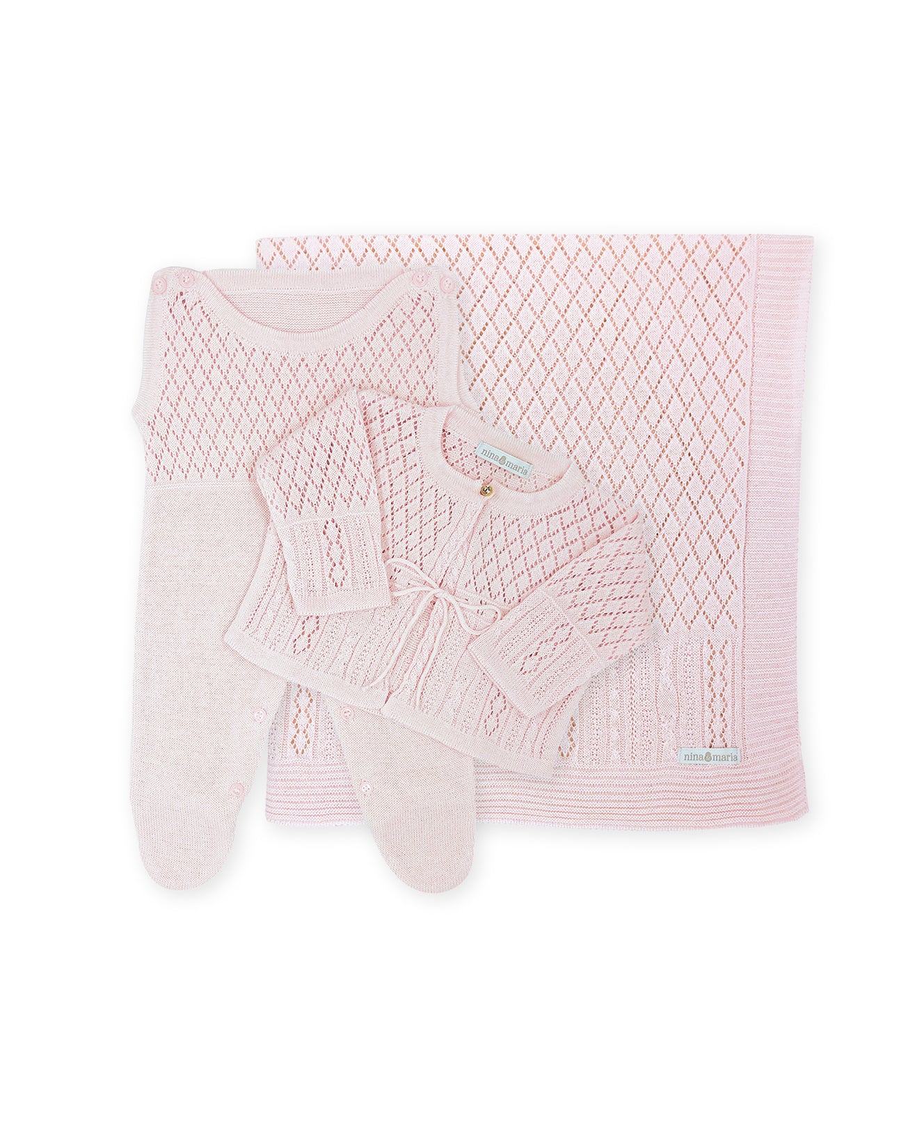 Saída Maternidade Amarradinha Rosa - Nina & Maria Baby Store