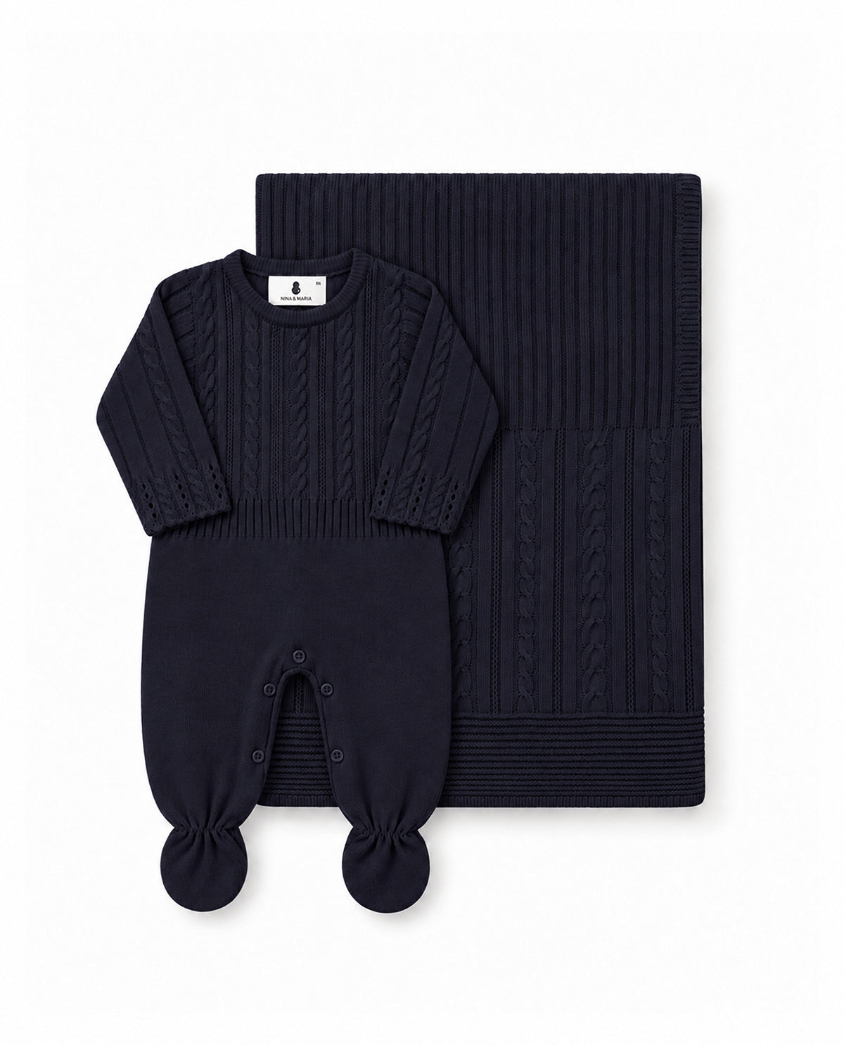 Kit Maternidade Braid Marinho Noite - Nina & Maria Baby Store