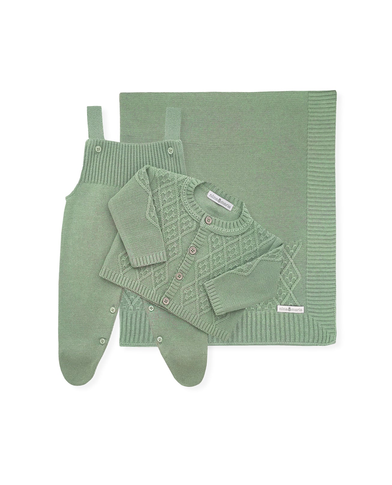 Saída Maternidade Classic Verde - Nina & Maria Baby Store