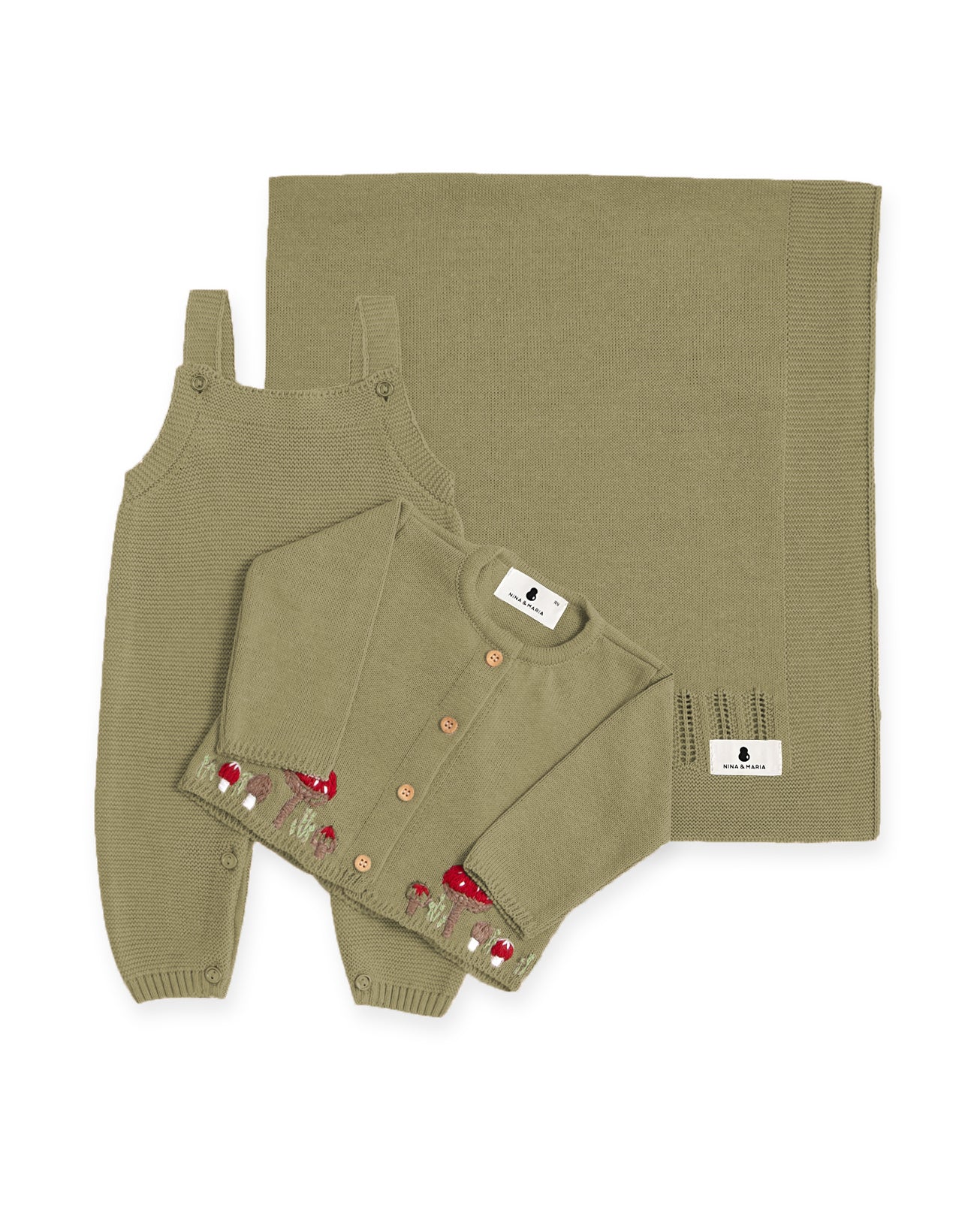 Saída Maternidade Cogumelo - Verde Oliva - Nina & Maria Baby Store