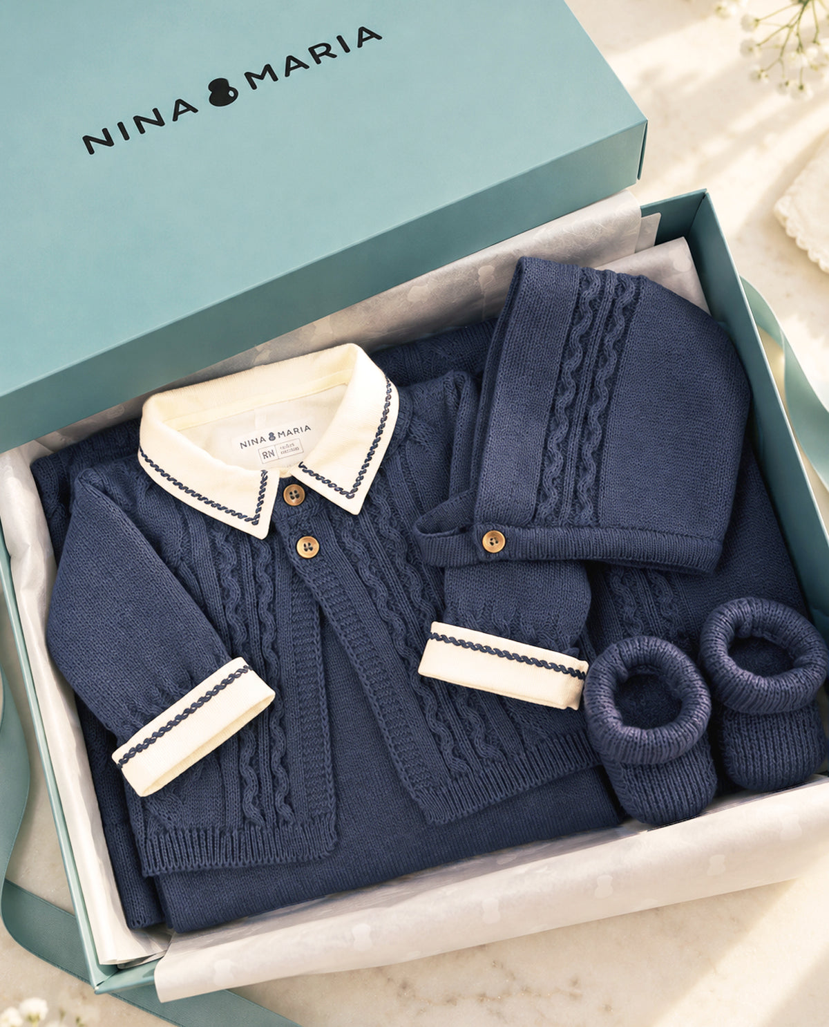Kit Maternidade Euro Azul Noir - Nina & Maria Baby Store