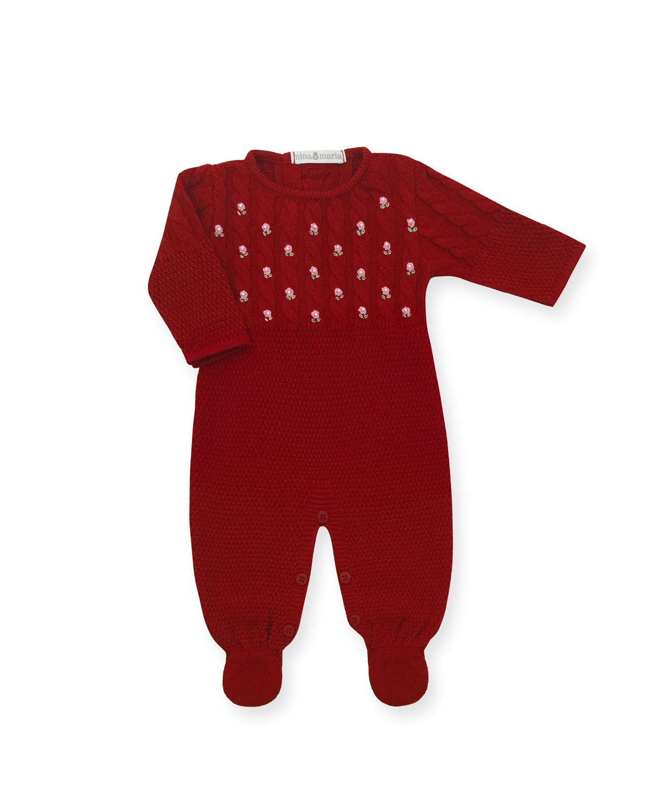 Macacão Flores Red - Nina & Maria Baby Store