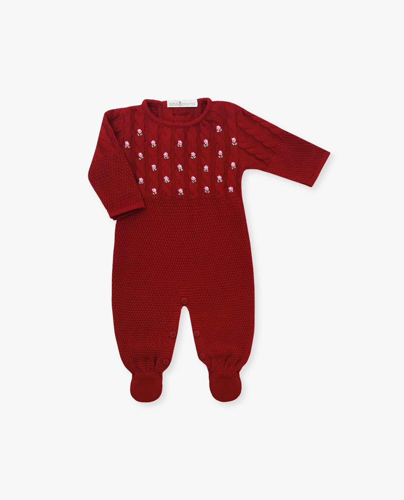 Saída de Maternidade Flores Red - Nina & Maria Baby Store