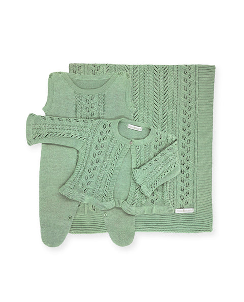 Saída Maternidade Folhas Cidreira - Nina & Maria Baby Store