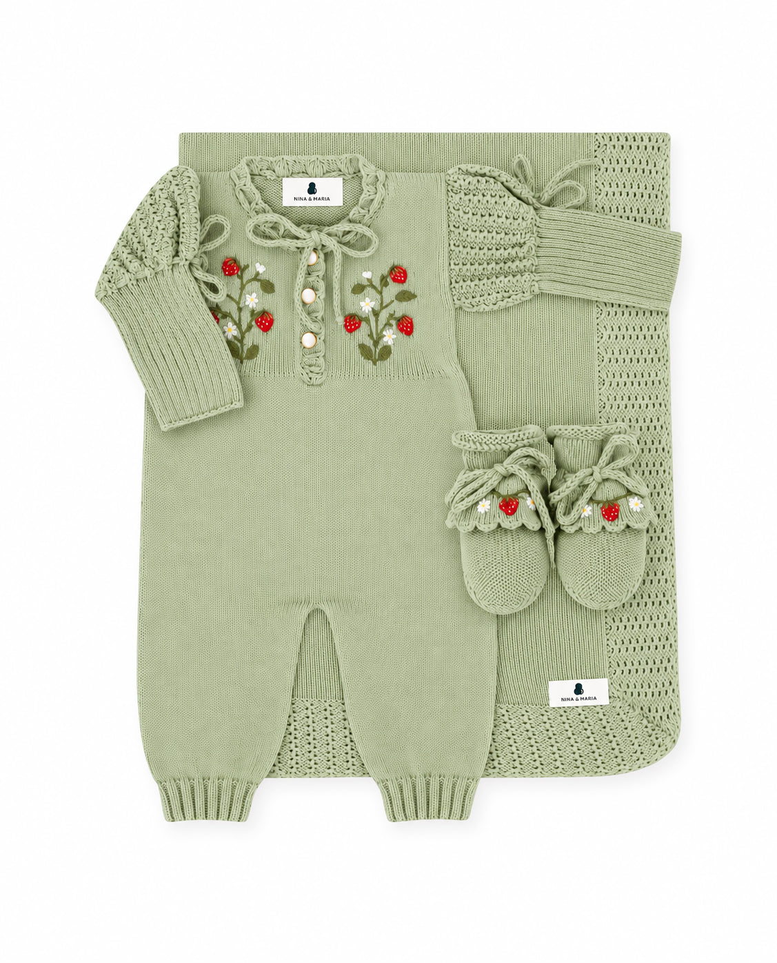 Kit Maternidade Morango Silvestre Verde