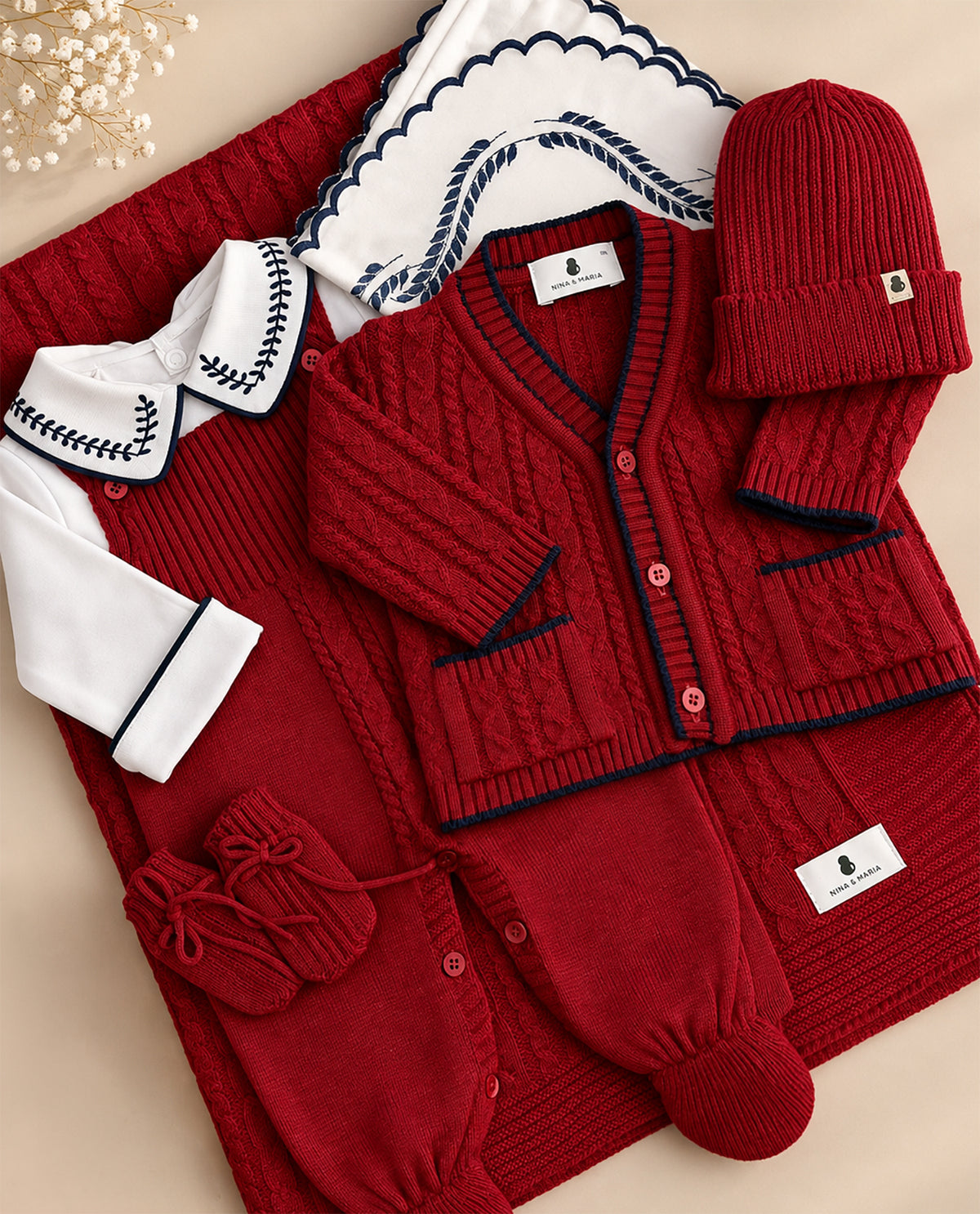 Kit Maternidade Oxford Vermelho