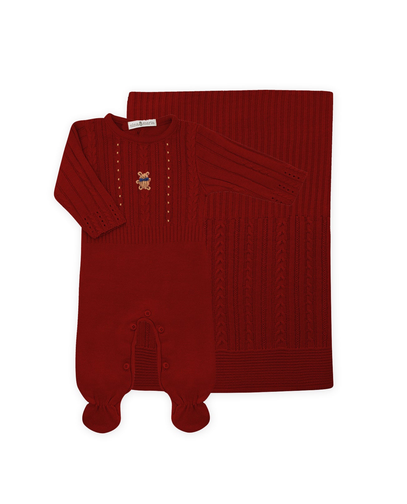 Saída de Maternidade Urso Rococó - Nina & Maria Baby Store