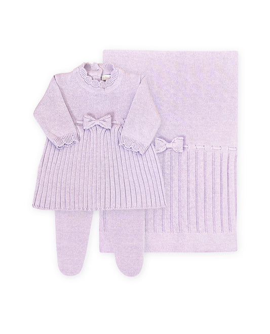 Saída Maternidade Vestido Cotelê Lilás 1305
