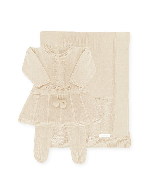 Saída Vestido Pompom Bege 1305
