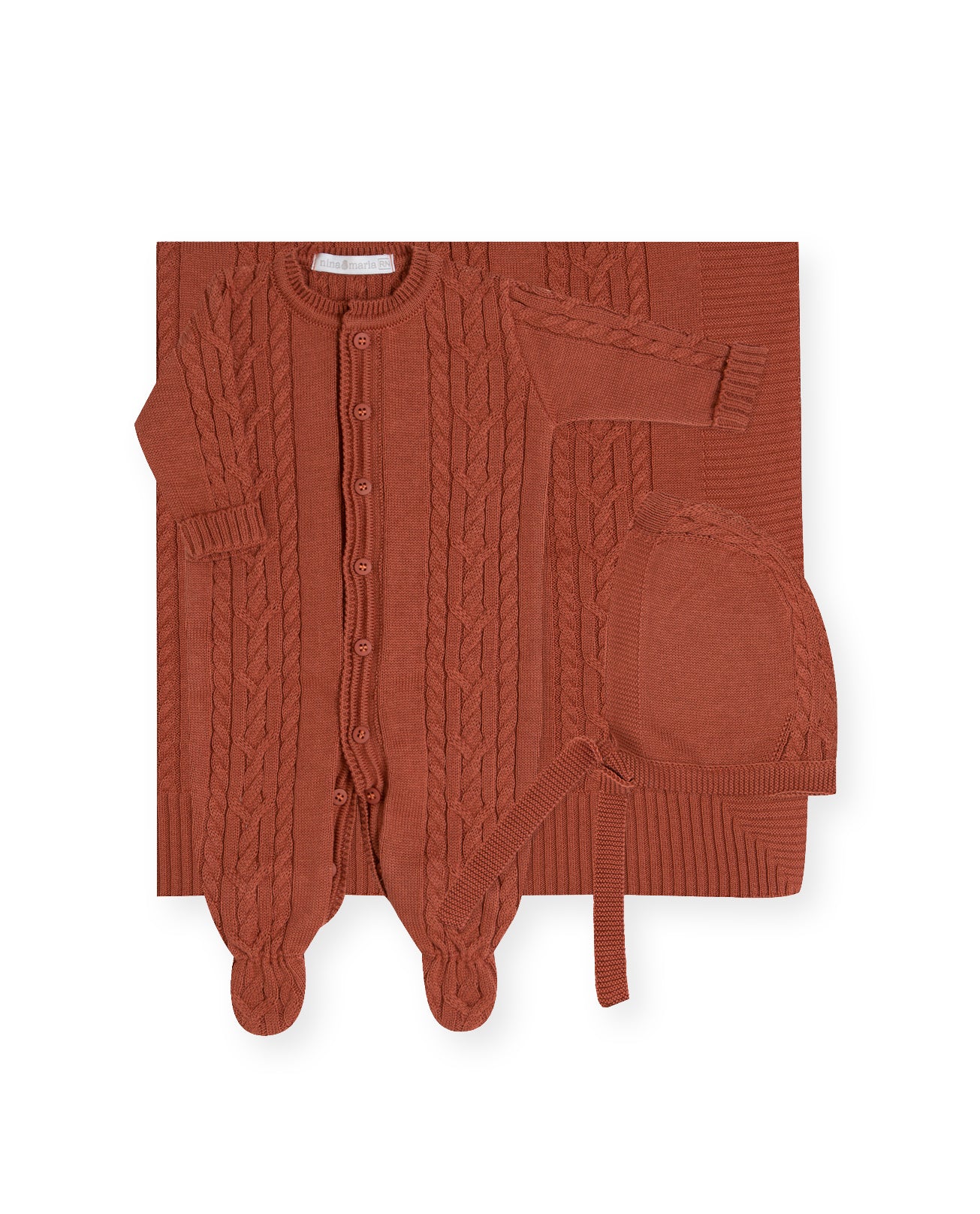 Saída de Maternidade Voyage Masculina Terracota