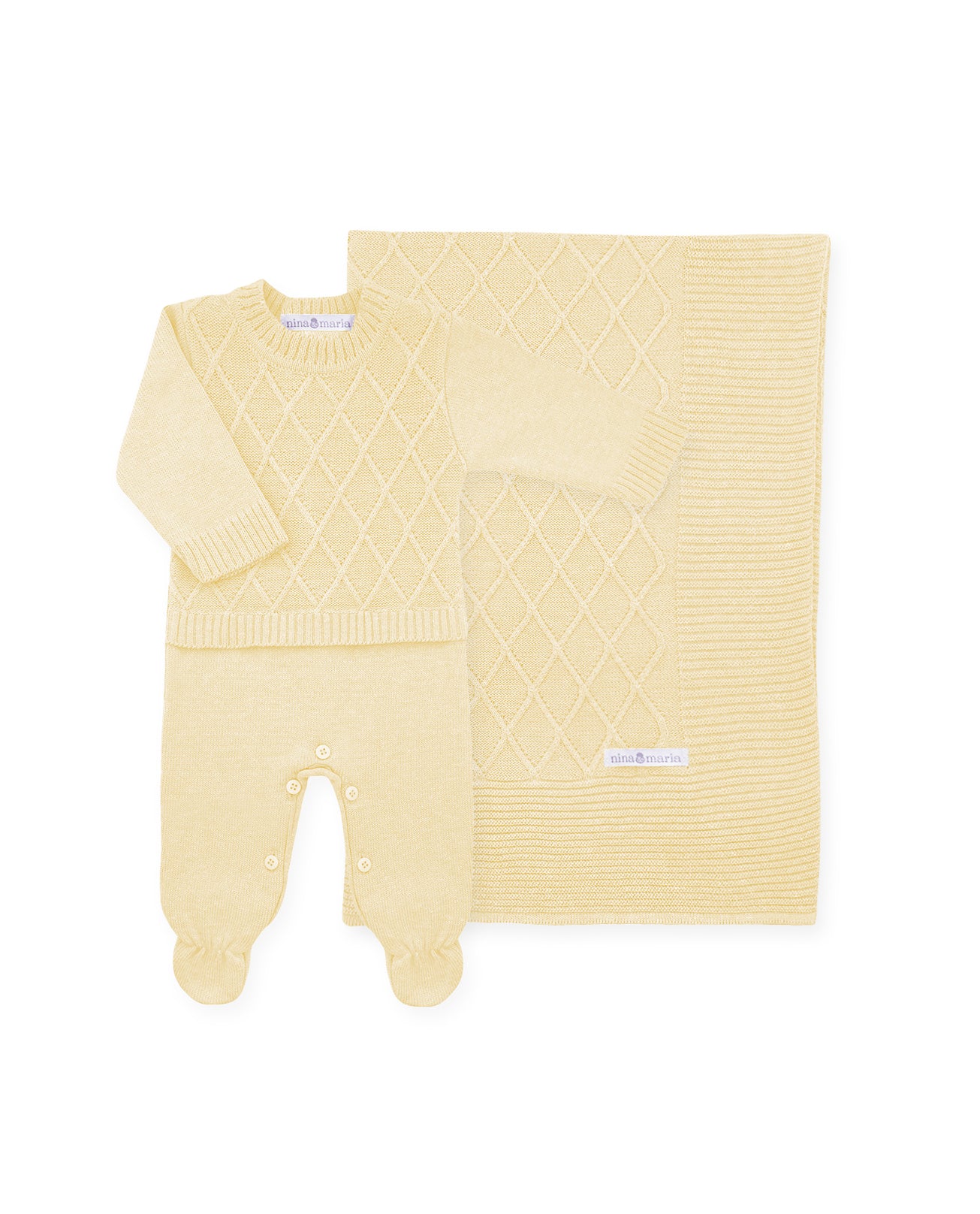 Saída de Maternidade Wire Amarela - Nina & Maria Baby Store