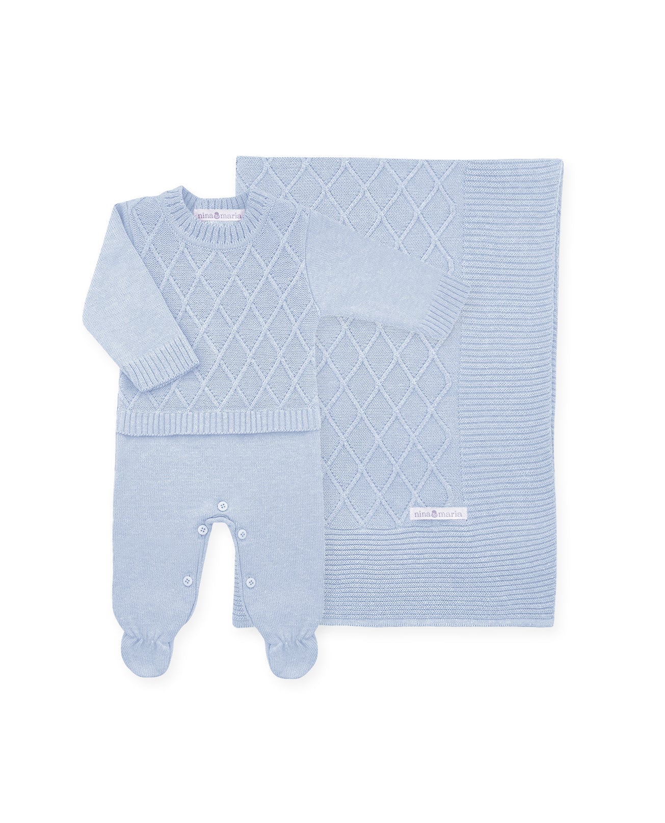 Saída de Maternidade Wire Azul - Nina & Maria Baby Store