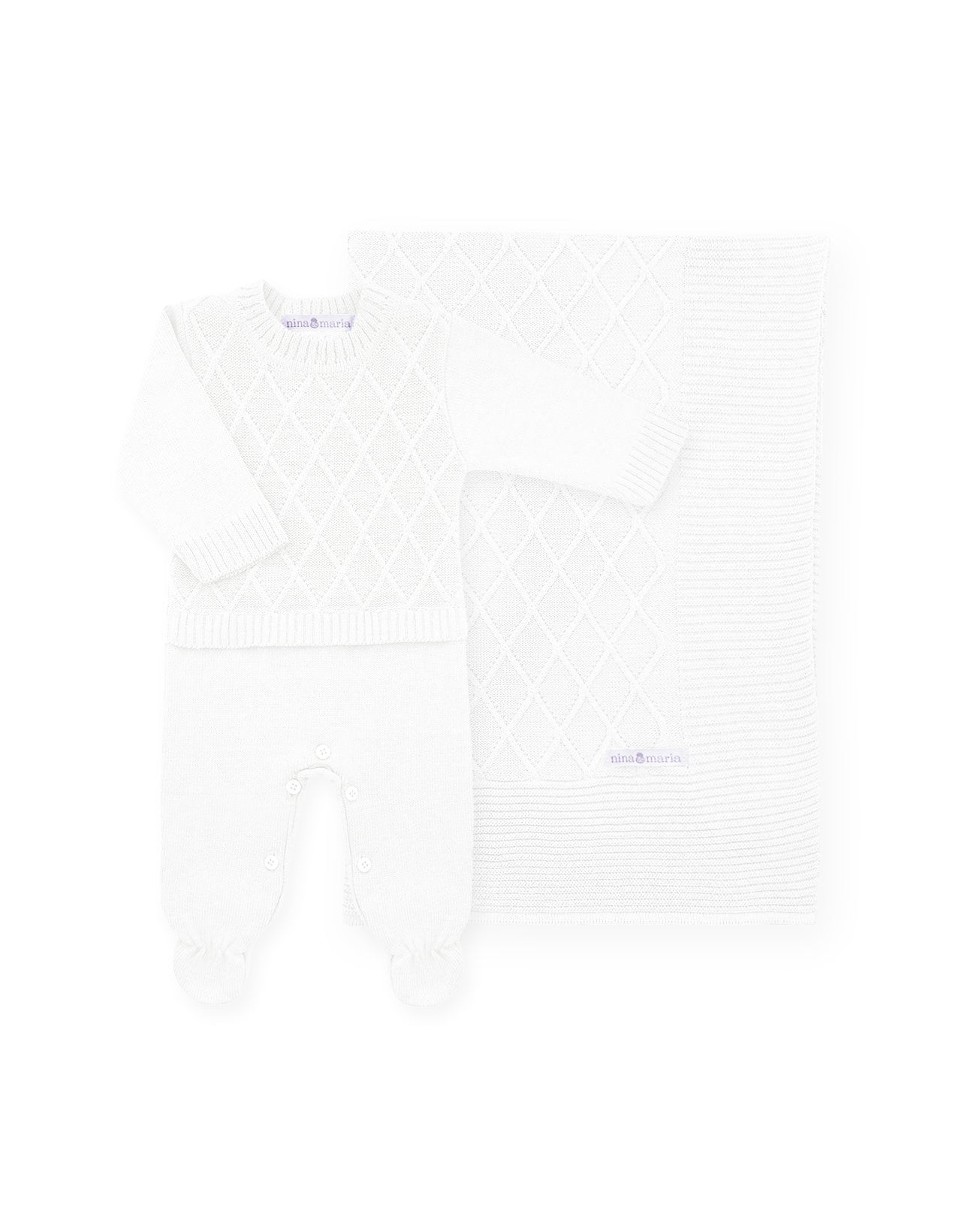 Saída de Maternidade Wire Branca - Nina & Maria Baby Store