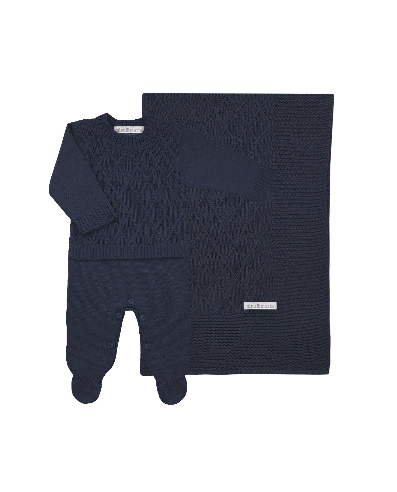 Saída de Maternidade Wire Azul-Marinho - Nina & Maria Baby Store