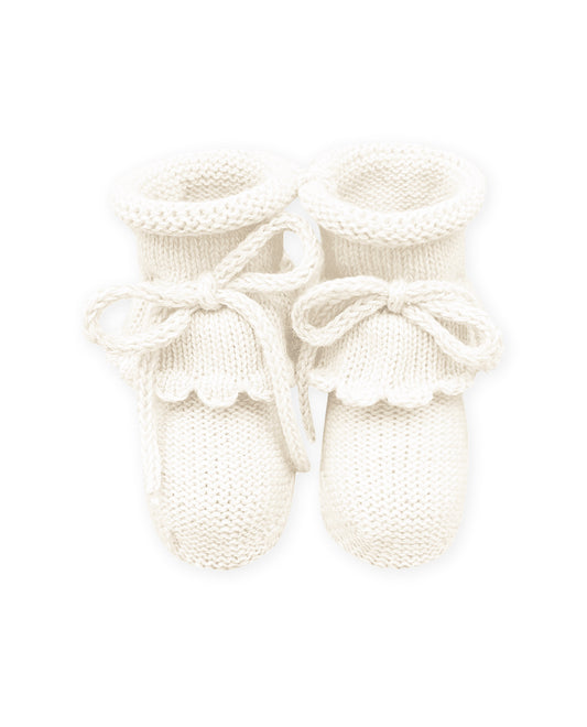 Botinha Babado Off-White Feminina 1305