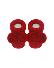 Sapatinho Pompom Vermelho - Nina & Maria Baby Store