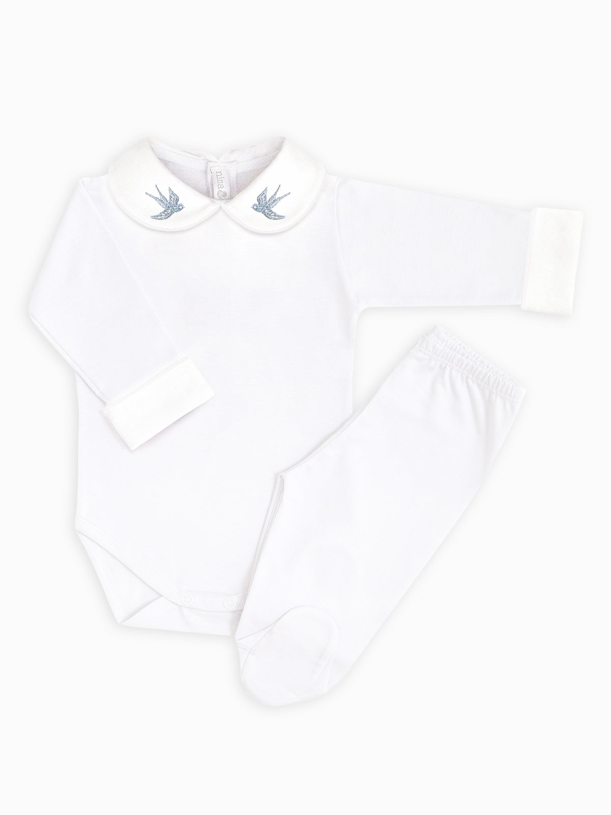 Body Bordado Andorinha Azul - Nina & Maria Baby Store