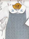 Body Bordado Andorinha Azul - Nina & Maria Baby Store