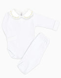 Body Bordado Primavera Amarelo - Nina & Maria Baby Store