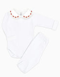 Body Bordado Primavera Vermelho - Nina & Maria Baby Store