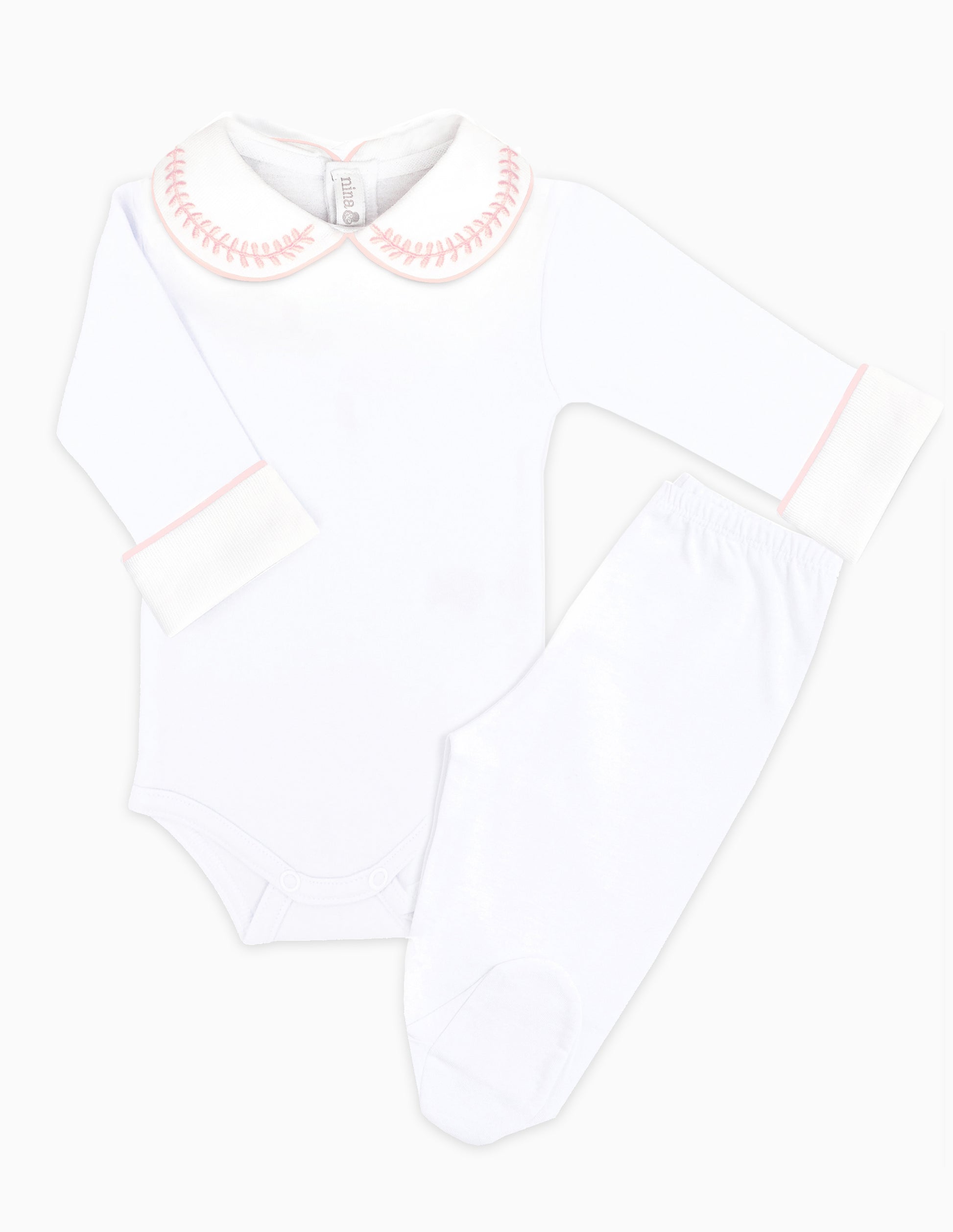 Body Bordado Trigo Rosa - Nina & Maria Baby Store