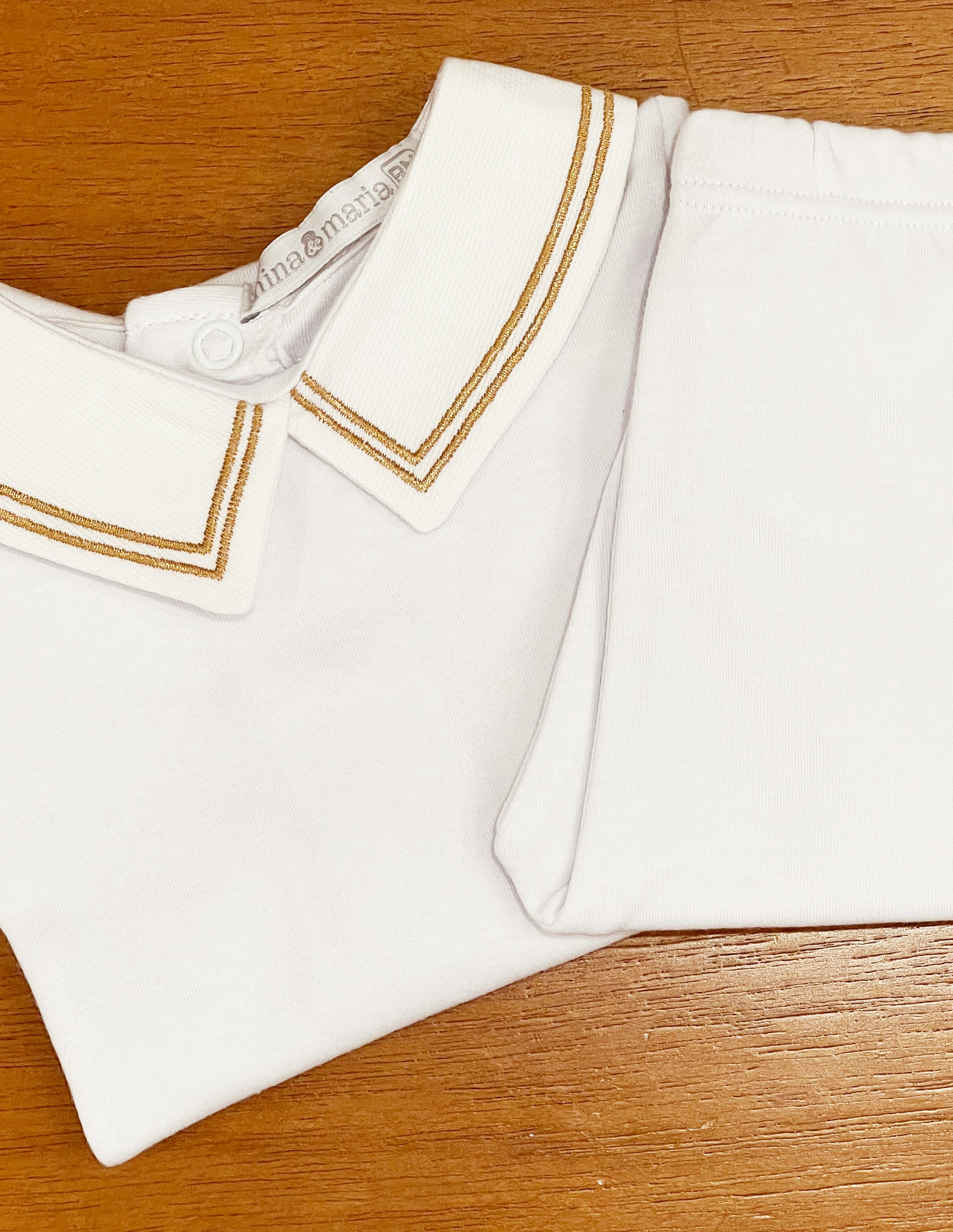 Body Bordado Listras Caramelo - Nina & Maria Baby Store