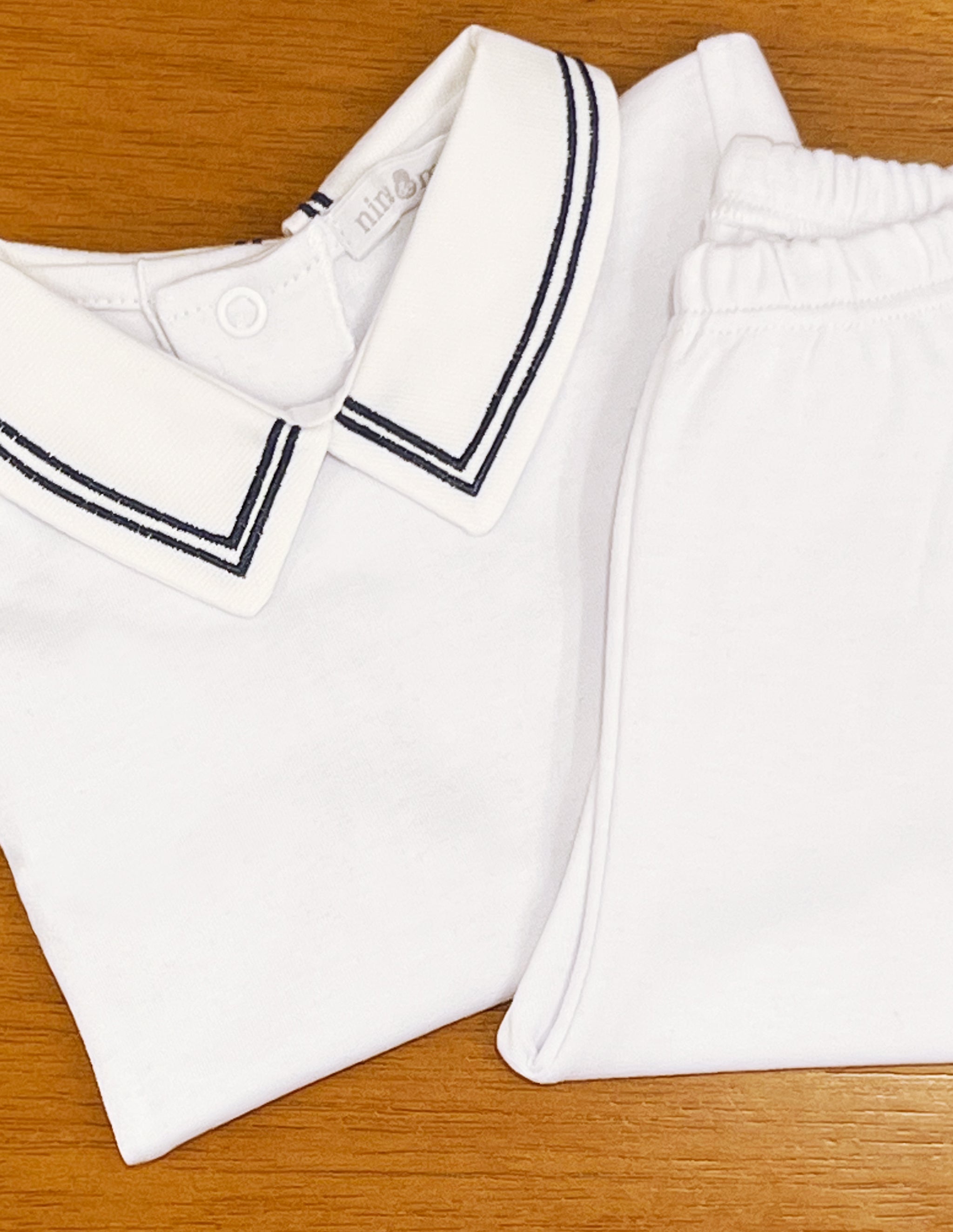 Body Bordado Listras Marinho - Nina & Maria Baby Store