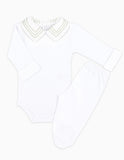 Body Bordado 3 Listras Verde - Nina & Maria Baby Store