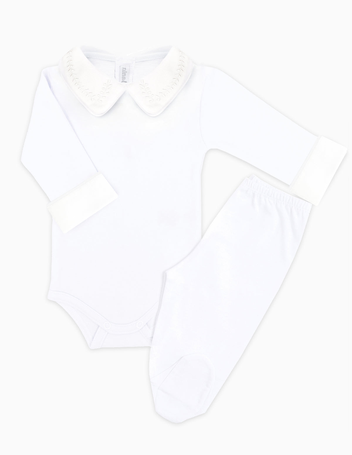 Body Bordado Trigo Branco Masculino - Nina & Maria Baby Store